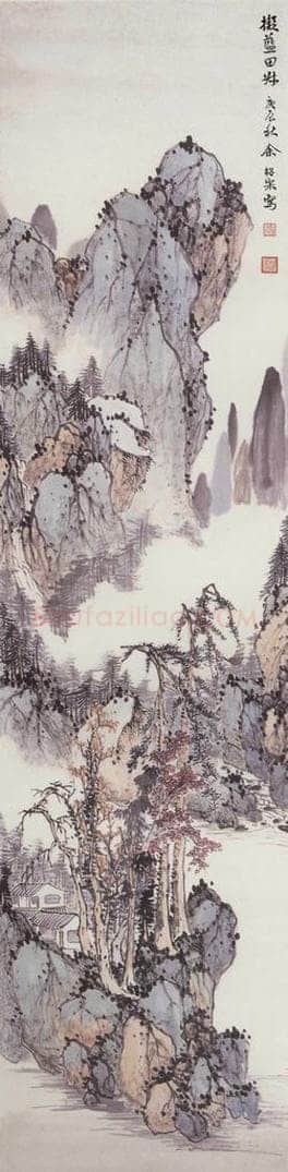 1940年 余绍宋 《仿蓝瑛山水》 书画作品