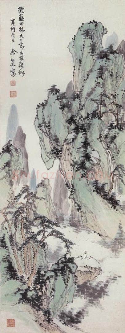 余绍宋 《仿蓝瑛笔意》 书画作品