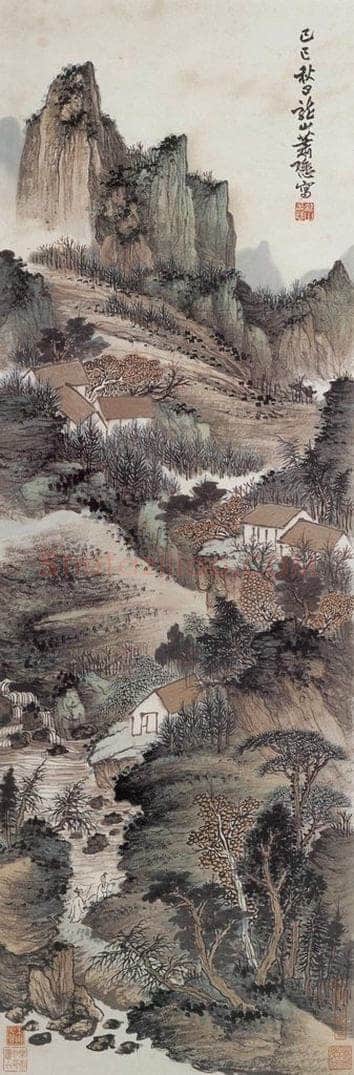1929年 萧谦中 《溪山访友图》 书画作品