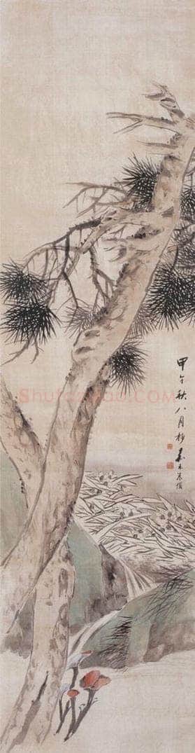 1894年 朱偁 花卉屏 书画作品