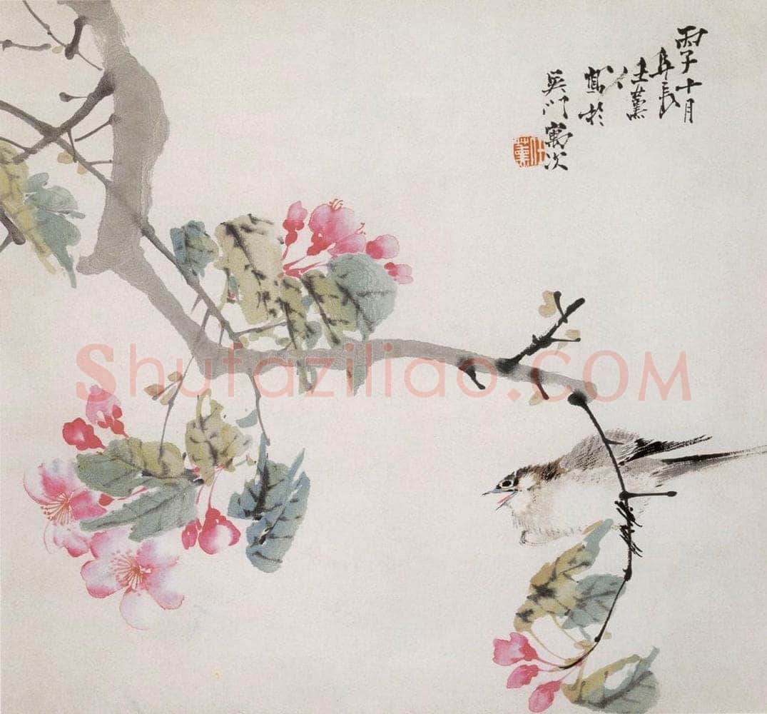 1876年 任薰 花鸟 书画作品