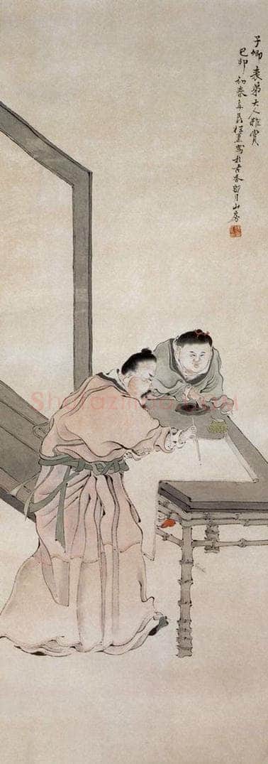 1879年 任薰 张颠草书图 书画作品