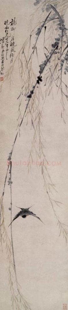 不详 任熊 柳燕图 书画作品