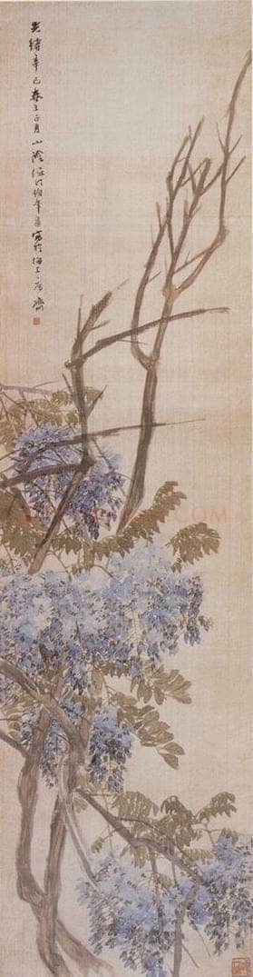 1881年 任伯年 紫藤 书画作品