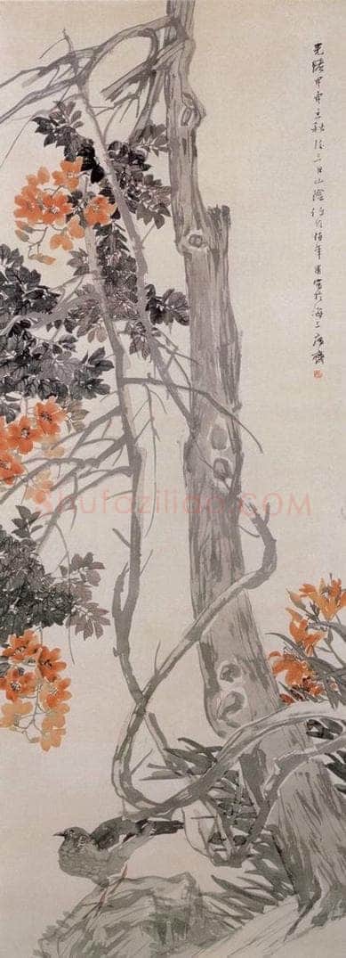 1884年 任伯年 凌霄图 书画作品