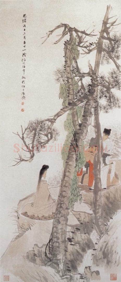 1888年 任伯年 玉局参禅图 书画作品