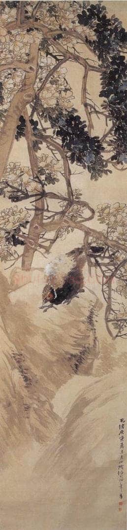 1890年 任伯年 山雉 书画作品