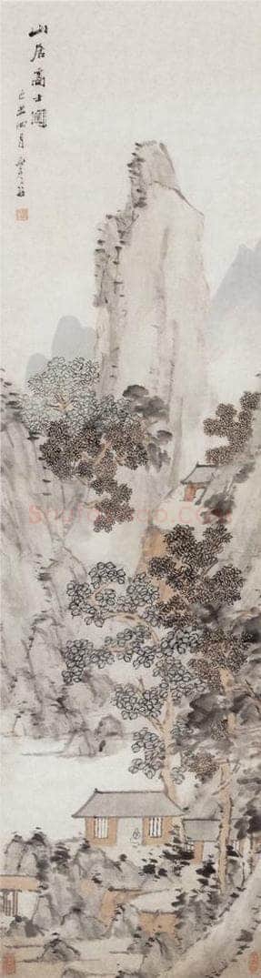 1889年 虚谷 山居图 书画作品