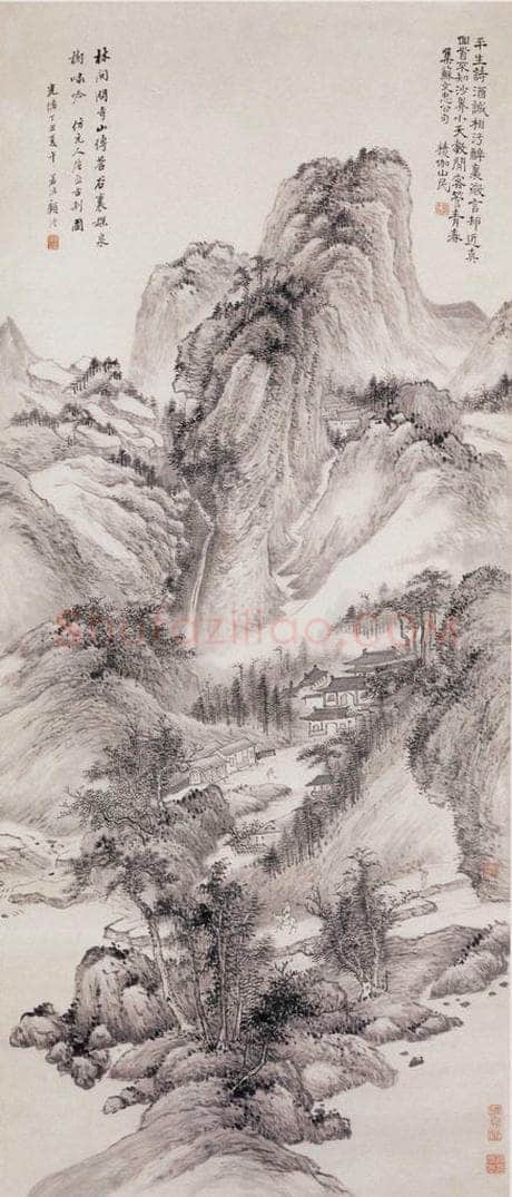 1877年 顾沄 问寺图 书画作品