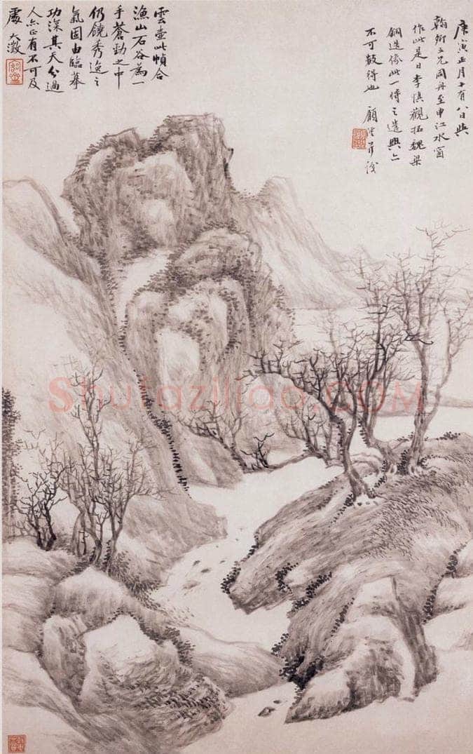 不详 顾沄 山水 书画作品