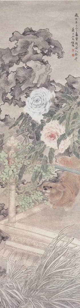 1881年 任预 花鸟四条屏 书画作品