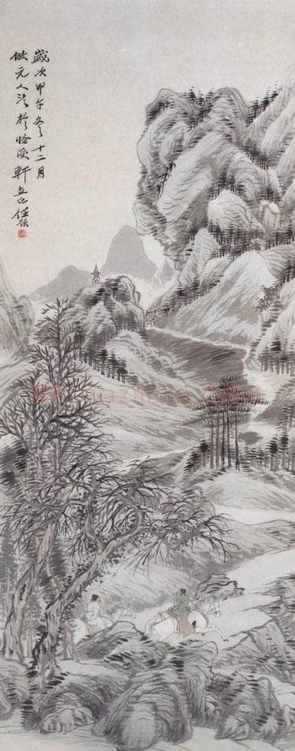 1894年 任预 走马萧寺图 书画作品