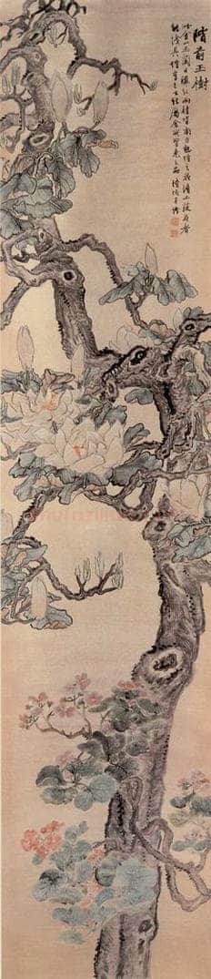 1909年 陆恢 花卉屏 书画作品