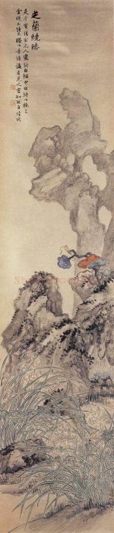 1909年 陆恢 花卉屏 书画作品