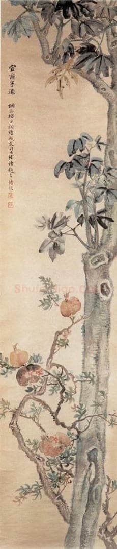 1909年 陆恢 花卉屏 书画作品