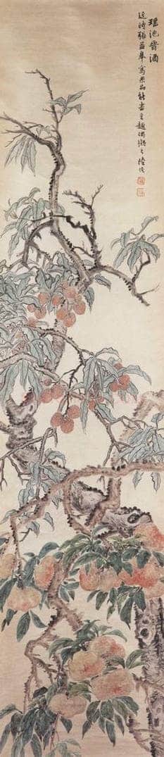 1909年 陆恢 花卉屏 书画作品