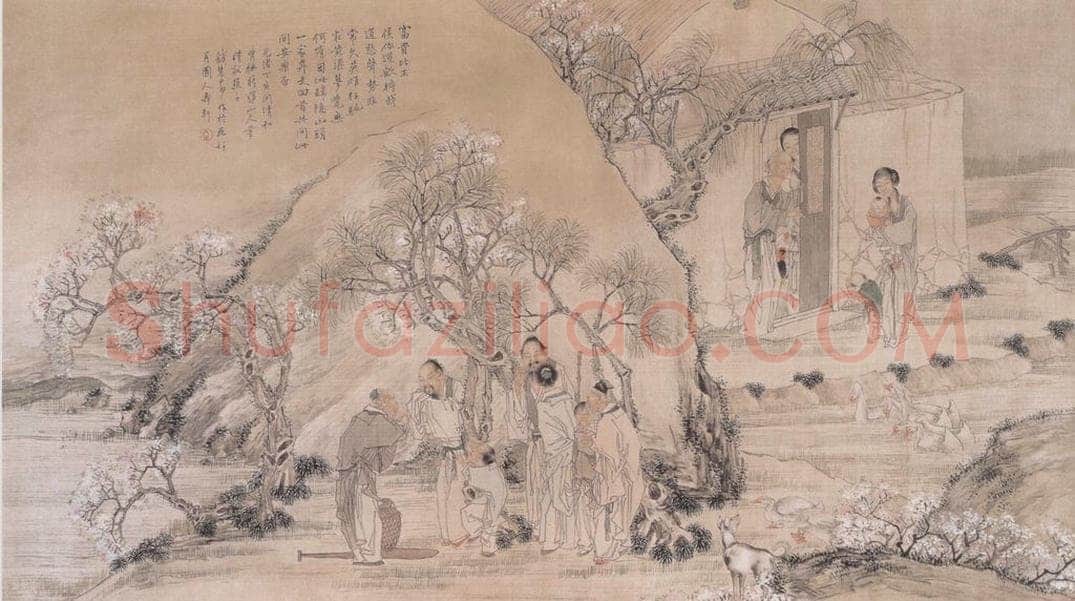 1887年 钱慧安 归隐闲话图 书画作品