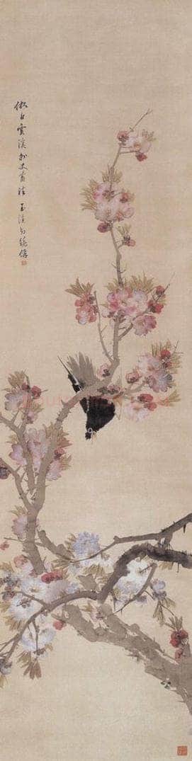 1881年 朱偁 花鸟屏 书画作品