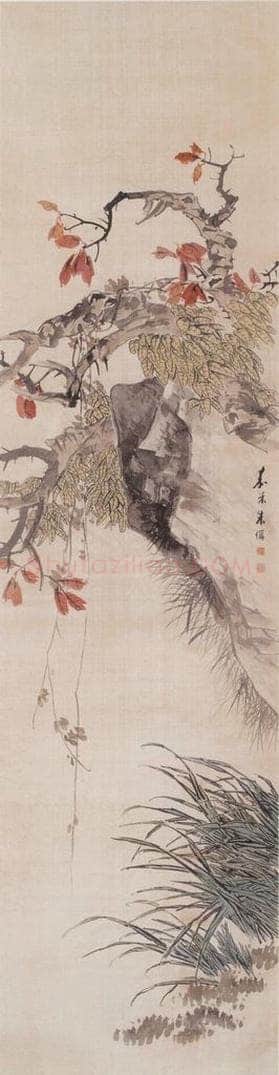1894年 朱偁 花卉屏 书画作品