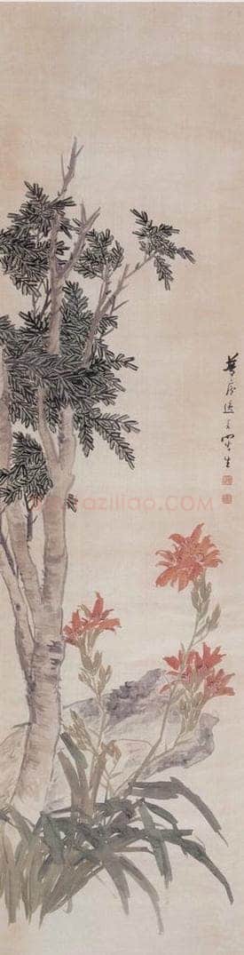 1894年 朱偁 花卉屏 书画作品