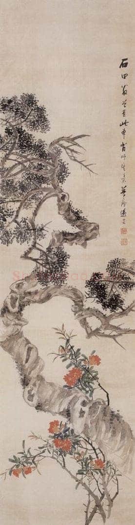 1894年 朱偁 花卉屏 书画作品