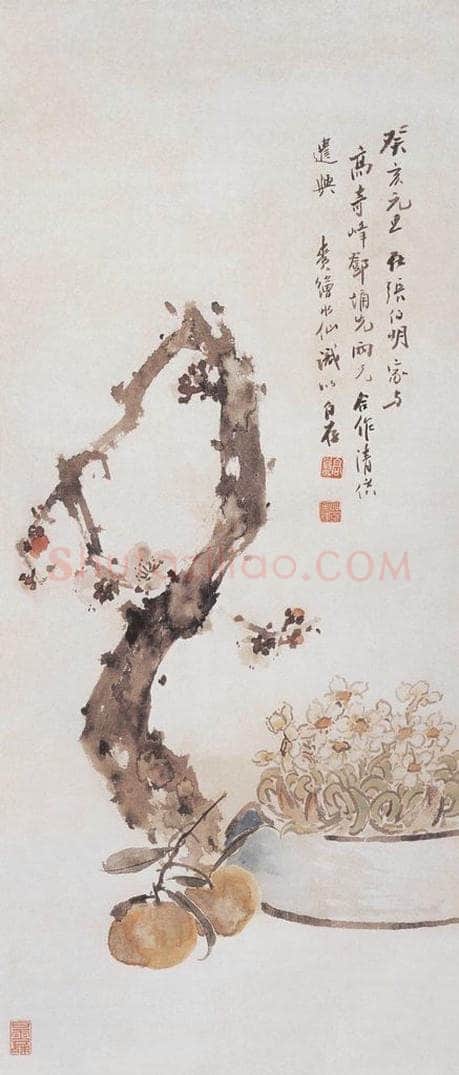1923 高奇峰 《清供图》 书画作品