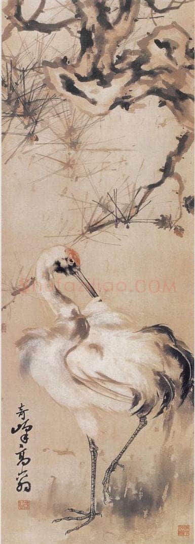 高奇峰 《松鹤图》 书画作品