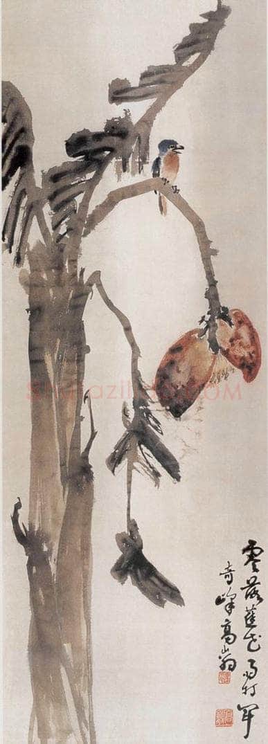 高奇峰 《蕉雀图》 书画作品