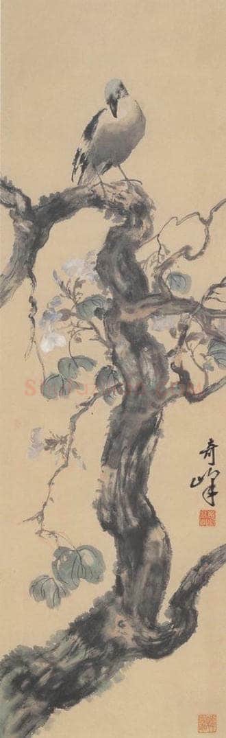 高奇峰 《花鸟》 书画作品