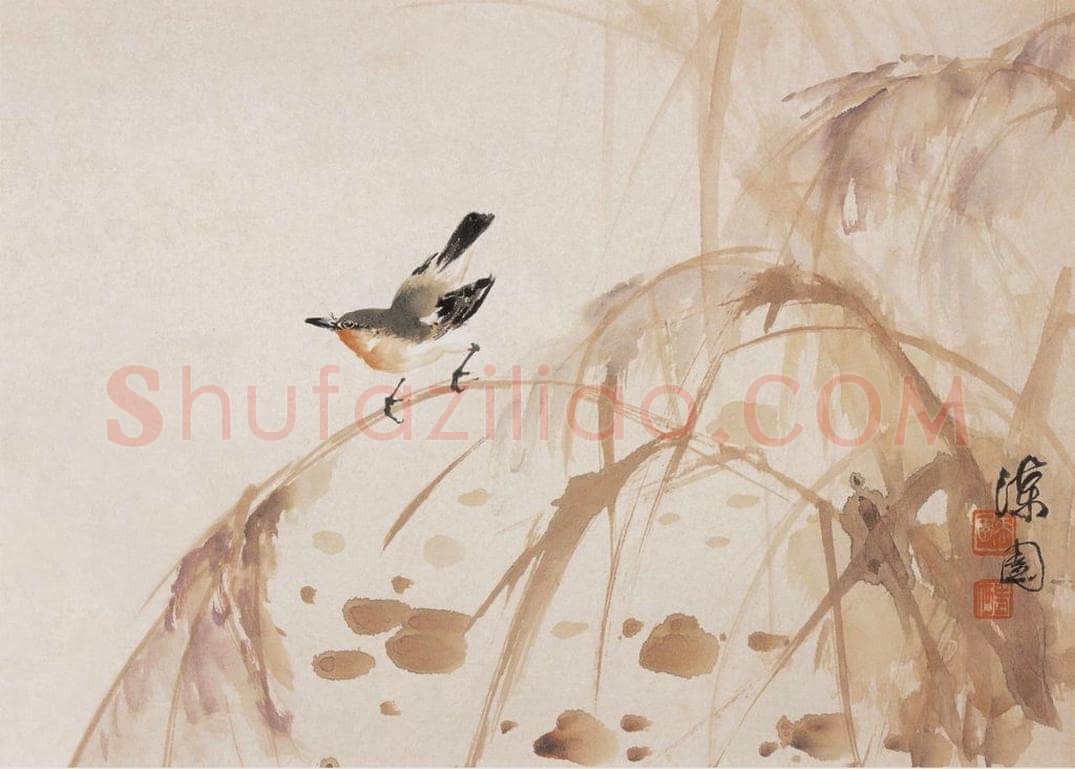 何漆园 《花鸟草丛册页》 书画作品
