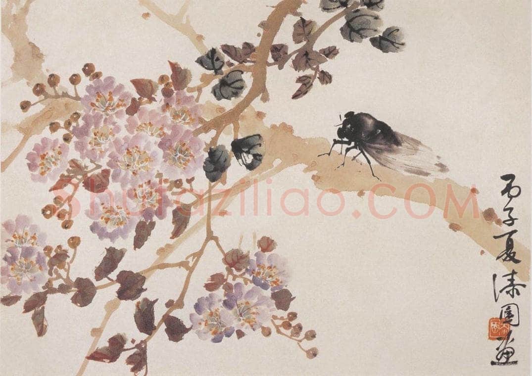 1936 何漆园 《花鸟草丛册页》 书画作品