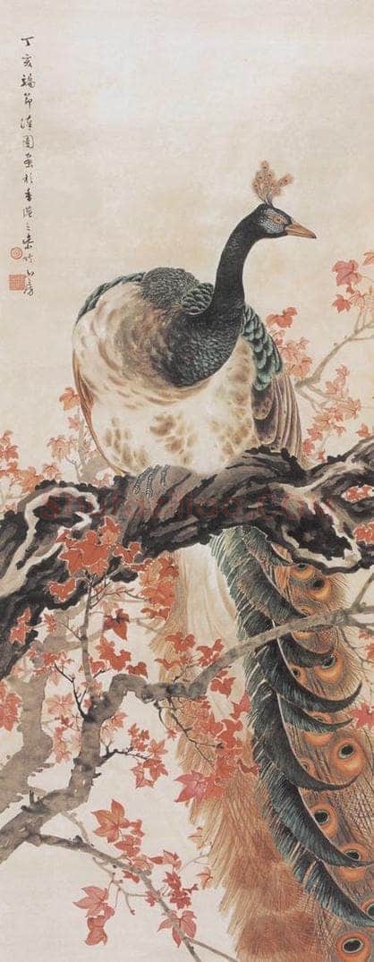 1947 何漆园 《丹林翠羽图》 书画作品