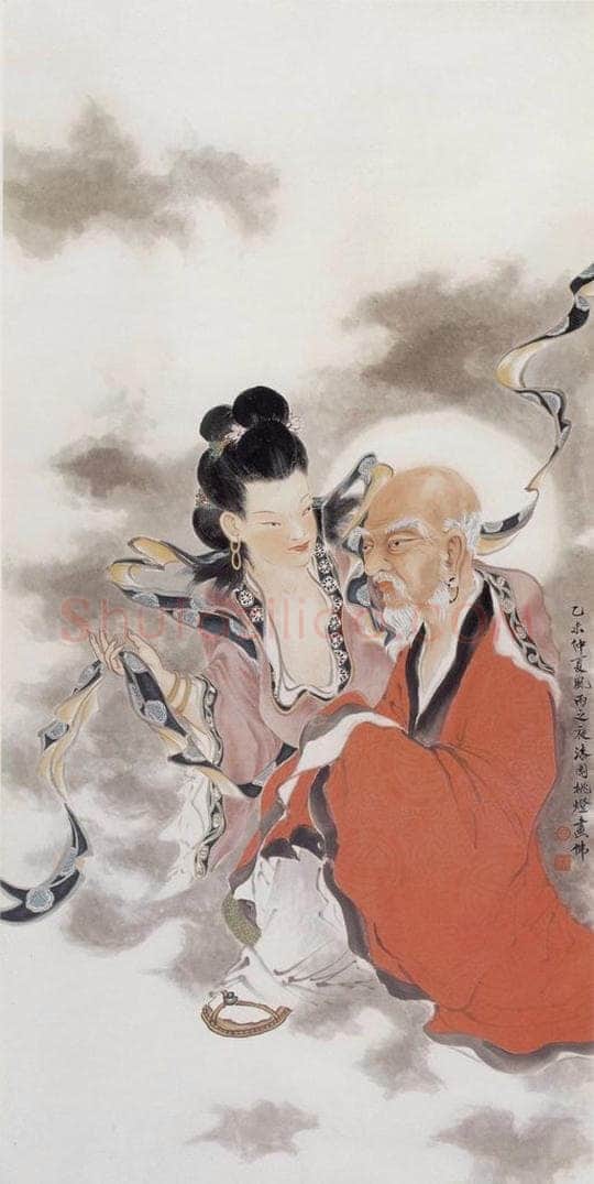 1955 何漆园 《天女维摩图》 书画作品