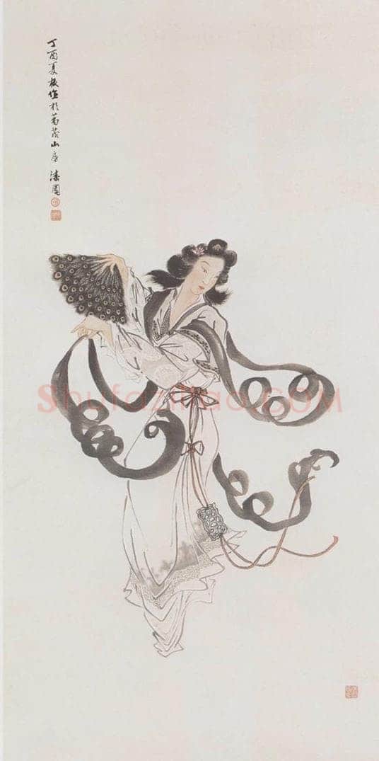 1957 何漆园 《扇舞图》 书画作品