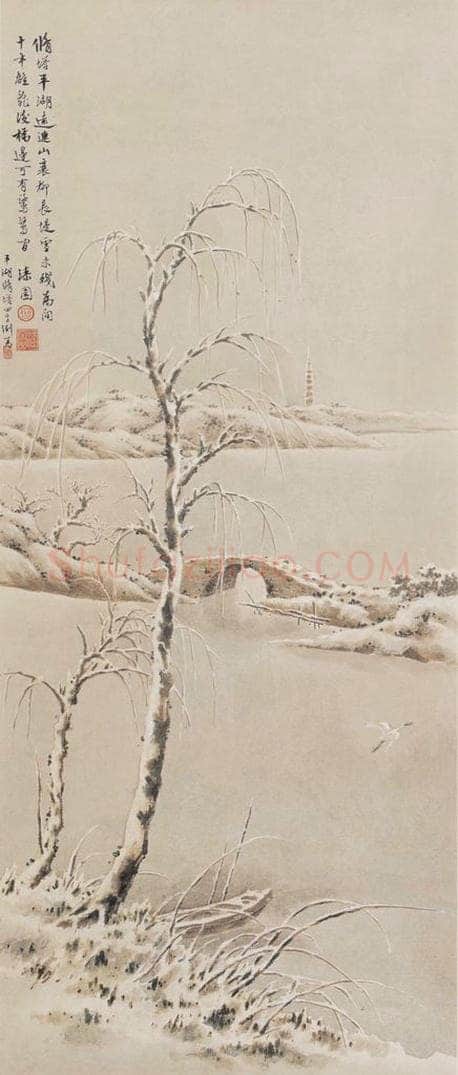 何漆园 《断桥残雪》 书画作品