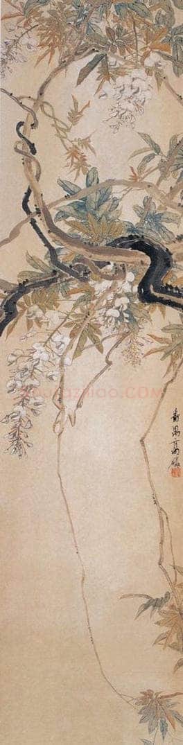 1900年 高剑父 《花卉四条》 书画作品
