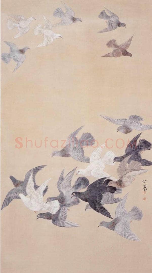1950 苏卧农 《环宇和平图》(双屏) 书画作品