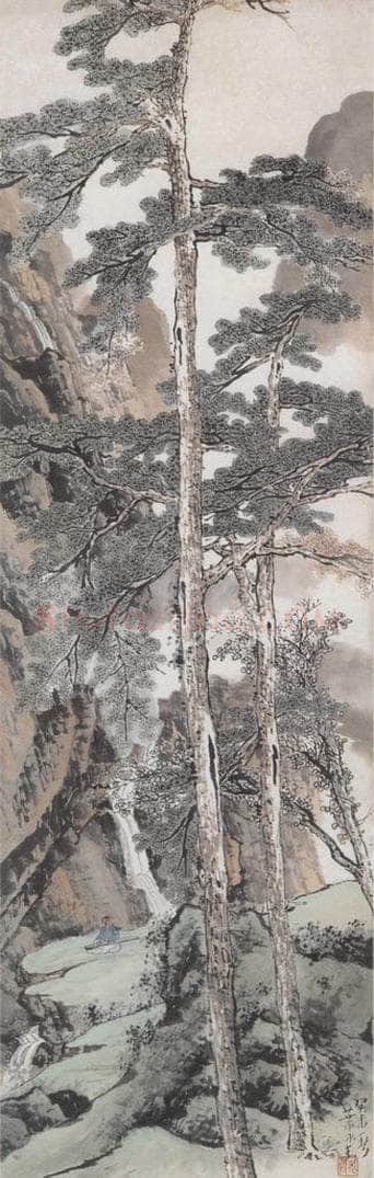1943 叶永青 《松下琴声》 书画作品
