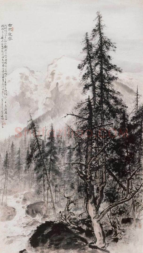 1962 关山月 《古木逢春》 书画作品