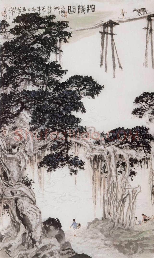 1962 关山月 《榕荫曲》 书画作品