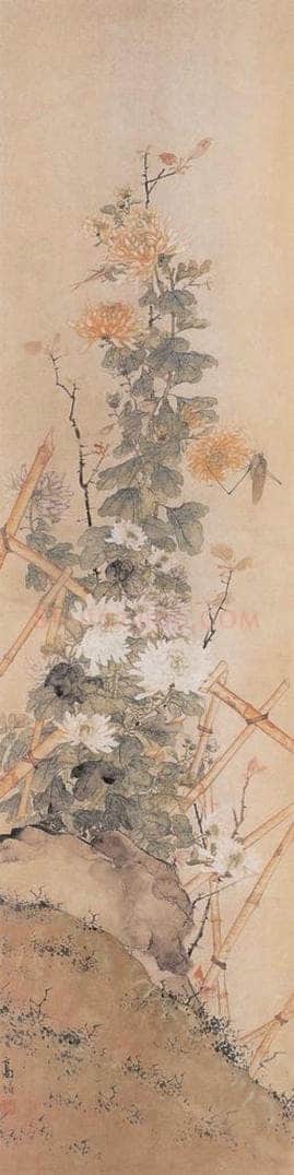 1900年 高剑父 《花卉四条》 书画作品