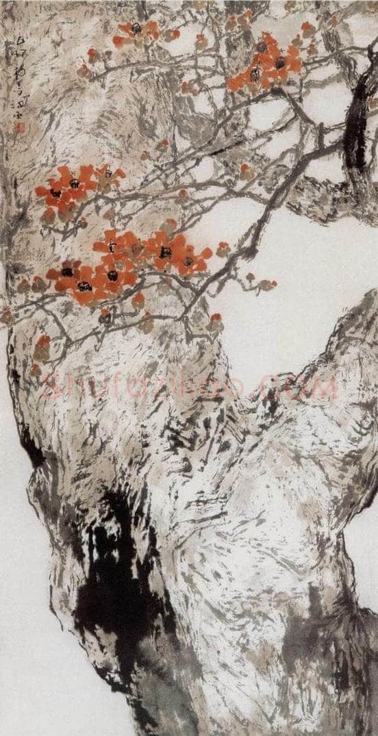 1999 杨善深 《红棉》 书画作品