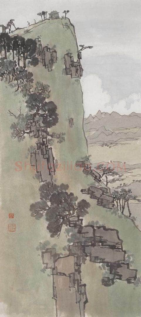  陈树人 《庐山远眺》 书画作品