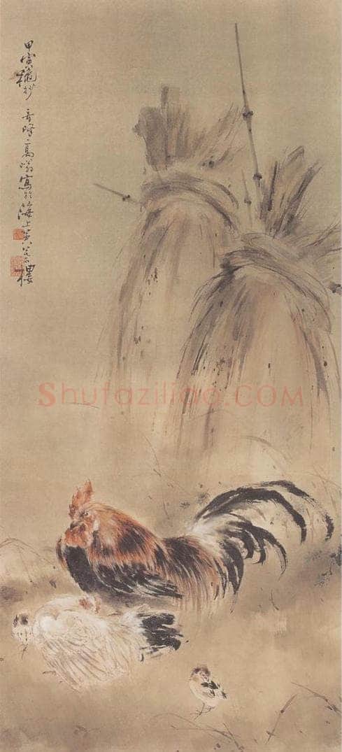 1914 高奇峰 《鸡》 书画作品
