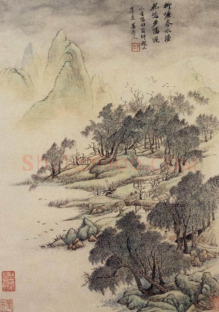清 吴历 仿古山水册 书画作品