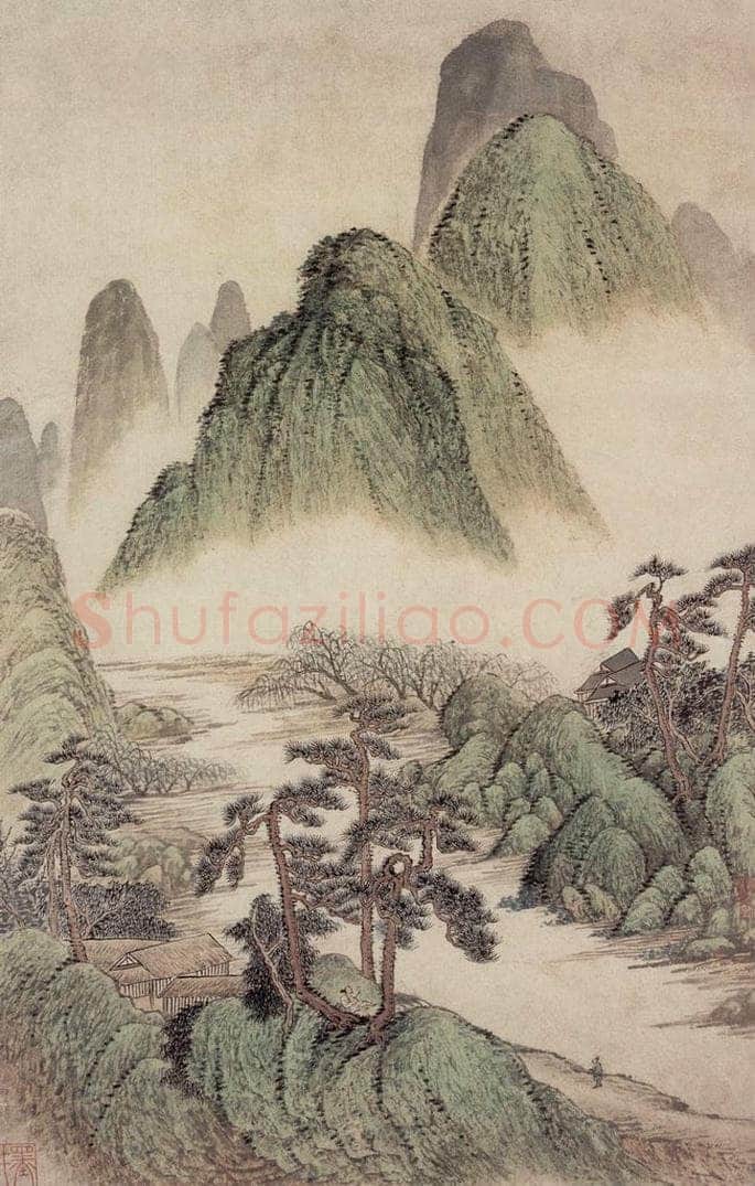 清 吴历 仿古山水册 书画作品