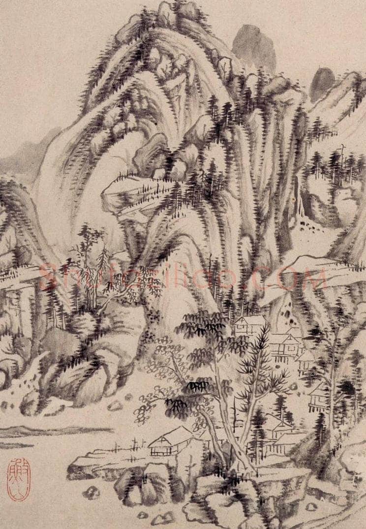 清 吴历 仿古山水册 书画作品