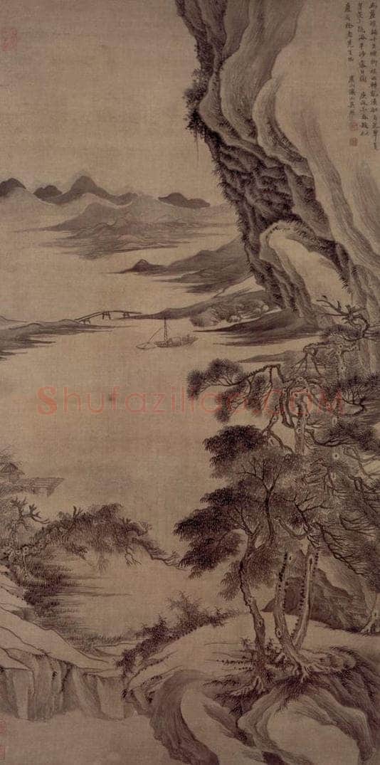 清 吴历 幽麓渔舟图轴 书画作品