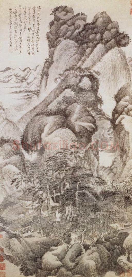 清 吴历 松壑鸣琴图轴 书画作品
