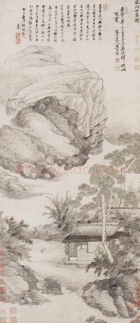 清 吴历 凤阿山房图轴 书画作品